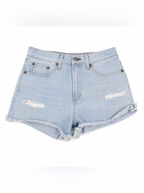 rag & bone Light Wash Distressed Denim Shorts